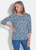 Halbarm Viskoseshirt im Allover-Design