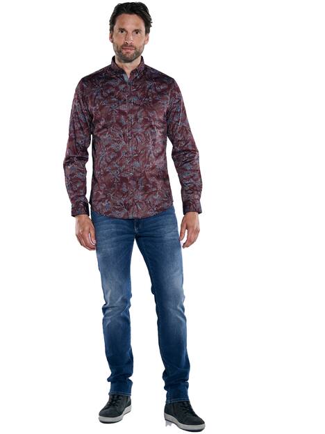 engbers Herren Langarm-Hemd gemustert , Rot