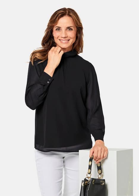 GOLDNER Blouse Flatteuze blouse zonder sluiting met modieuze kraag