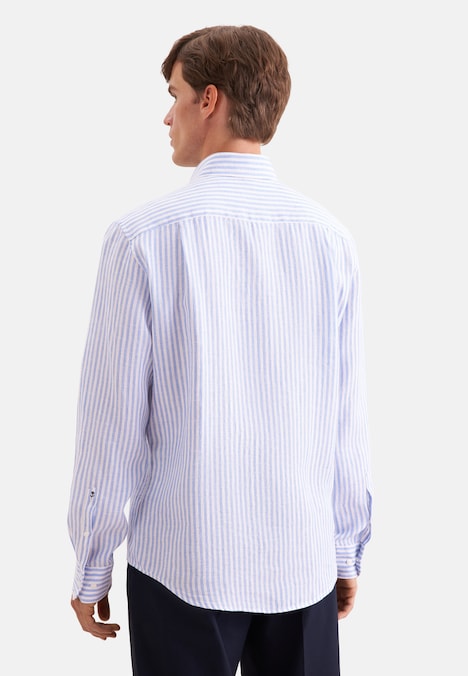 Herren Leinenhemd - Gestreift