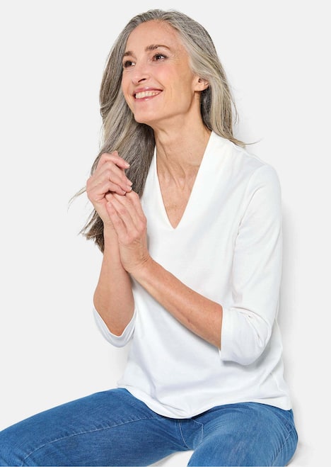 Elegantes Basic-Shirt mit V-Ausschnitt