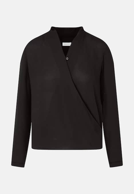 Damen Wickelbluse - Uni