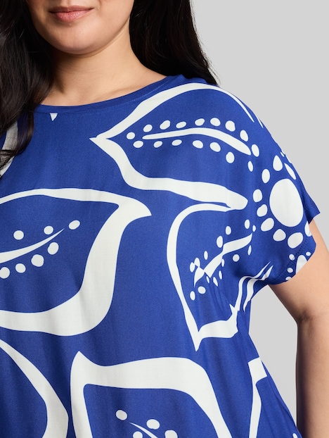 T-Shirt im Material-Mix