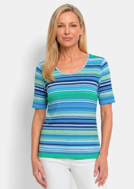 Viscose shirt met fris streepmotief