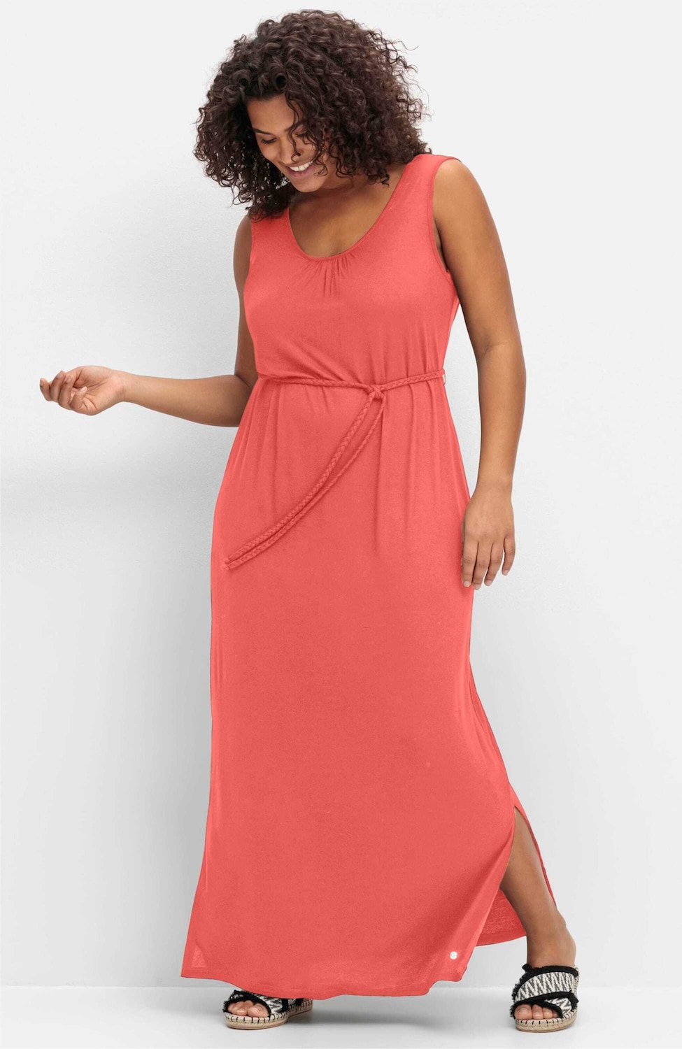 Maxikleid Ärmellos Uni Ohne Kragen