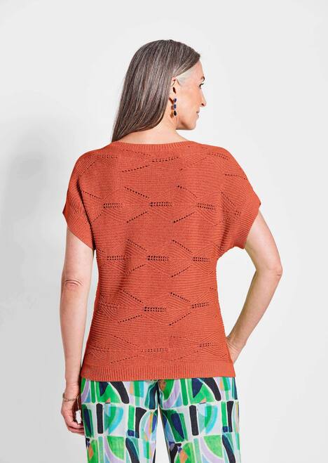 Kurzarm Baumwoll-Strickshirt