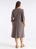 Kleid 3/4-Arm Ohne Kragen