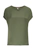 Fabricmix-Shirt im Loose Fit mit V-Ausschnitt