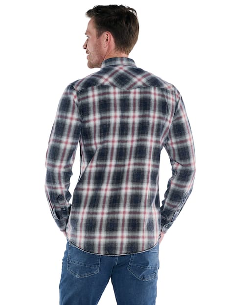 engbers Herren Langarm-Hemd gemustert , Feuerrot