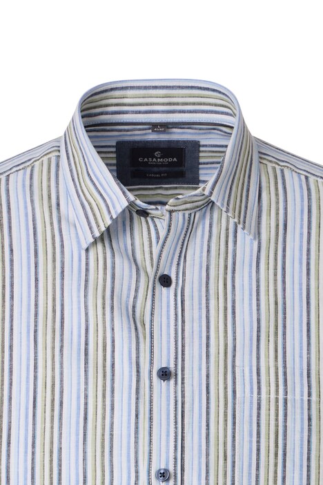 Leinenhemd Kurzarm gestreift Casual Fit