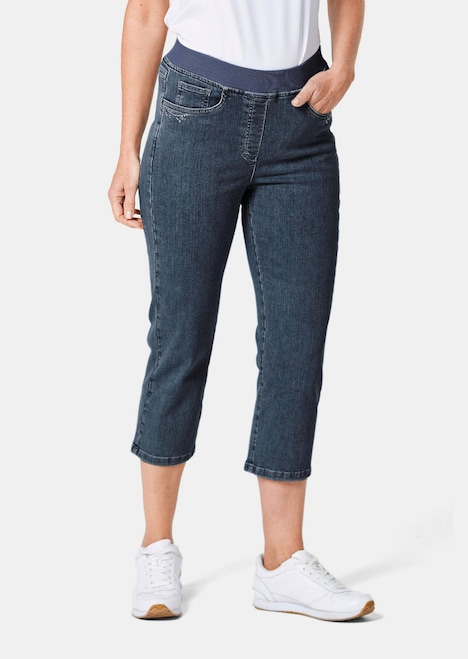 3/4-Jeansschlupfhose Louisa mit bequemen Jerseybund und Stickerei