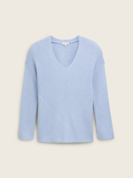 Strickpullover mit V-Ausschnitt