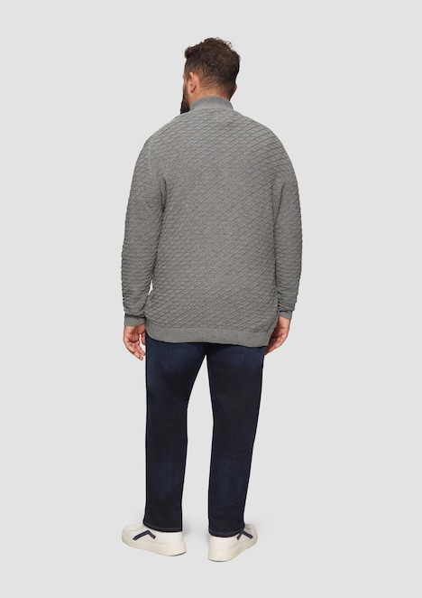 Strukturierter Pullover mit Half-Zip