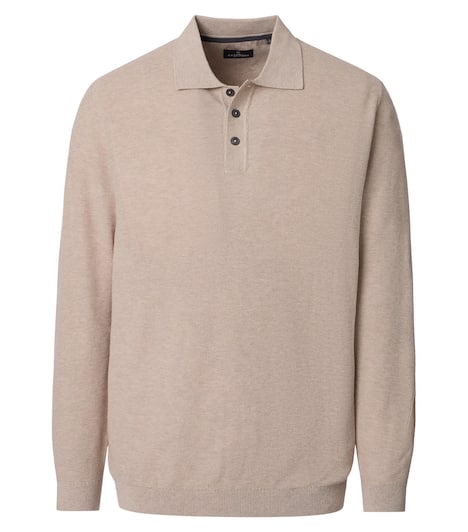 Polo-Shirt Langarm uni