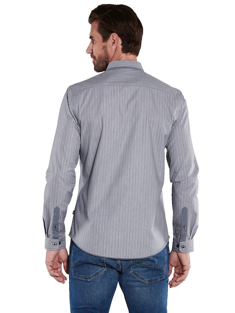 engbers Herren Langarm-Hemd slim fit , Grau