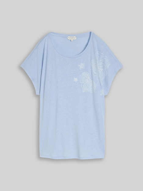 T-Shirt mit Leinenanteil