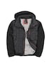 Herren Steppjacke mit Strickärmeln , Schwarz