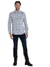 Herren Langarm-Hemd gemustert , Oliv