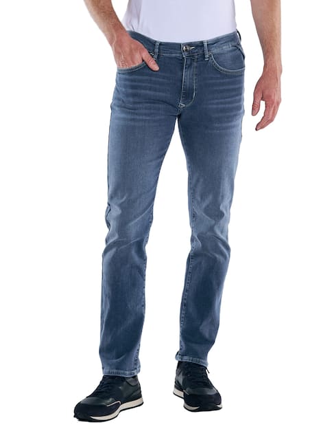 engbers Herren Super-Stretch-Jeans regular , Mittelblau