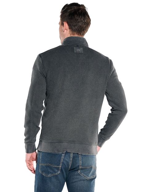 Herren Sweatshirt Stehbund , Anthrazit