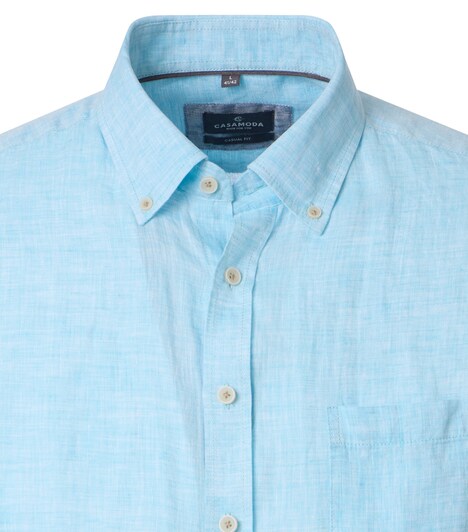 Leinenhemd Kurzarm uni Casual Fit