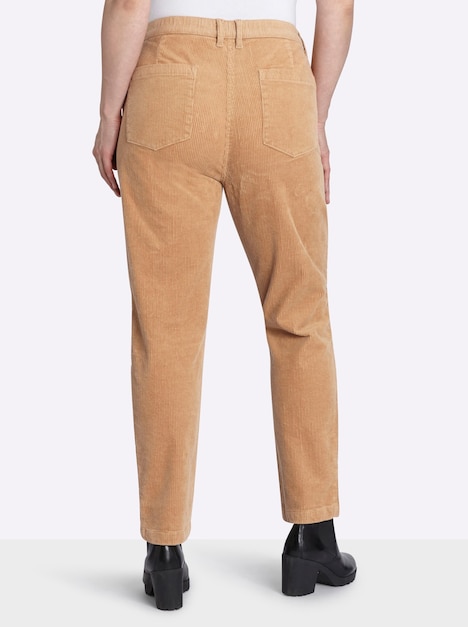 Cord-Hose Cordhose mit schmalem Bein normal Elastische Einsätze
