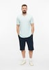 Baumwoll-T-Shirt mit Logo-Print und V-Neck