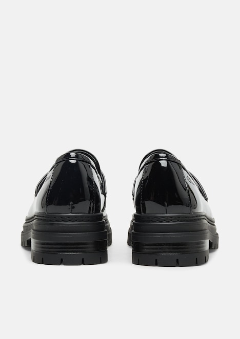 Loafer in Leder-Optik mit Lack-Finish