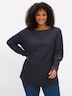 Langarm-Shirt Langarmshirt mit Zierperlen am Ausschnitt Langarm