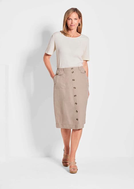 Brauner Damen-Cargo-Rock mit Taschen