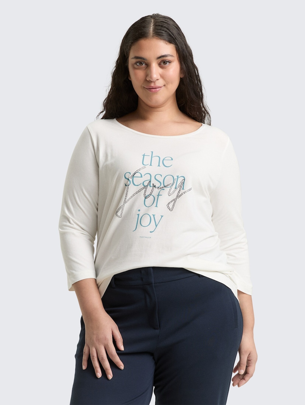 Tom Tailor Women PLUS T-Shirt Plus Size - Langarmshirt mit Print