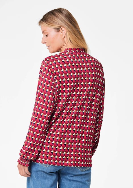 GOLDNER Jersey blouse Jersey blouse met modieuze smokwerkdetails