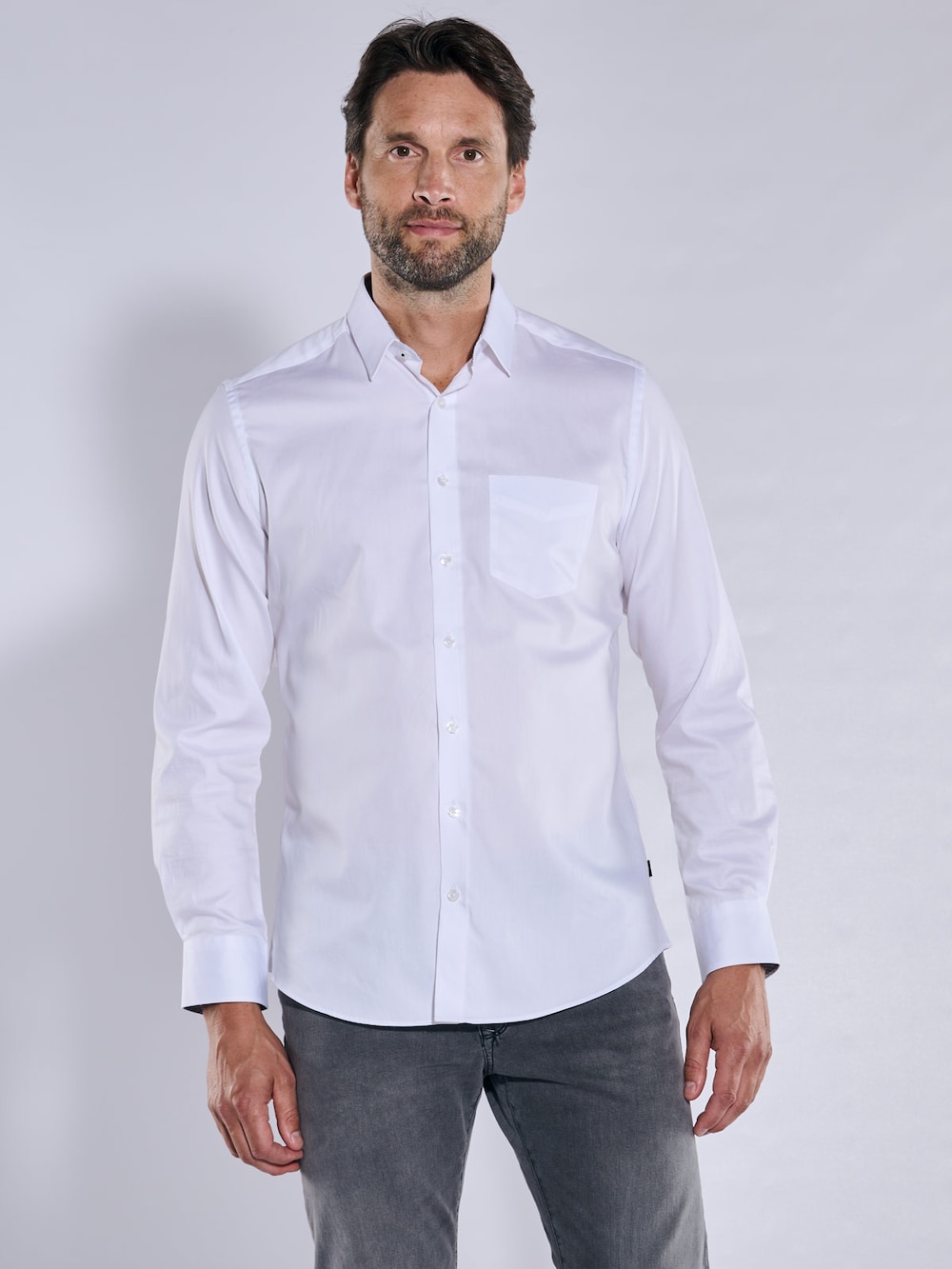 Herren Langarm-Hemd My Favorite , Reinweiss