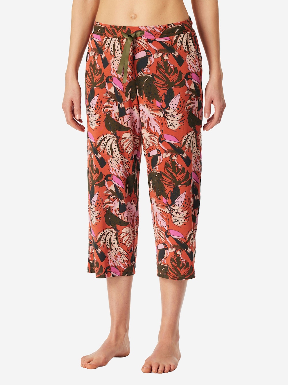 Schiesser Damen Pyjamahose Mix Relax terracotta
