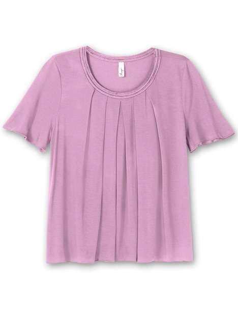 T-Shirt Kurzarm Uni Ohne Kragen