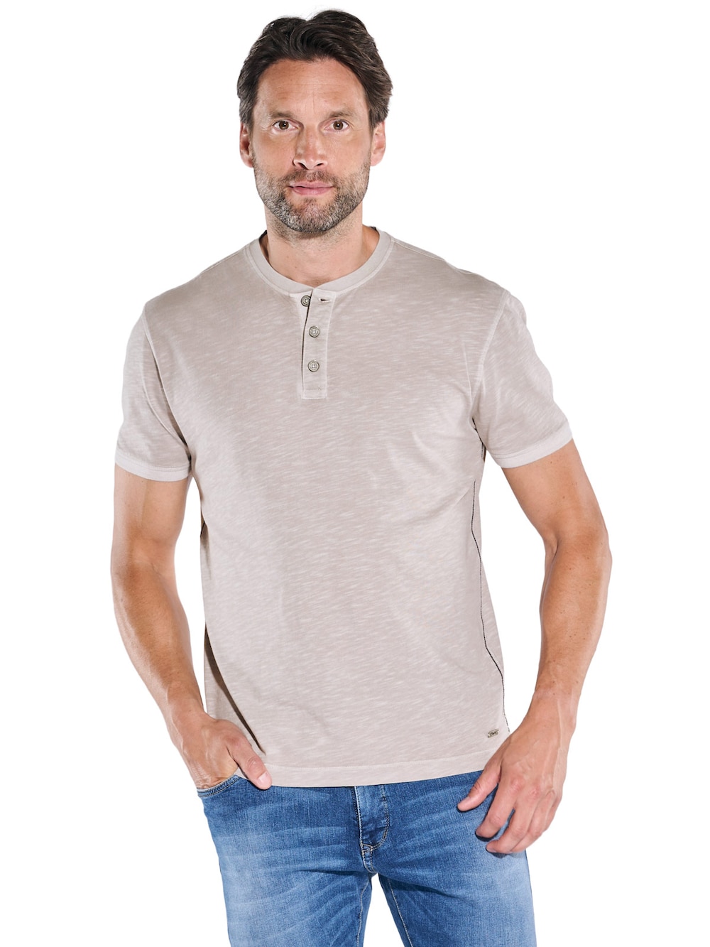 Henley-Shirt uni