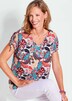 Florales Oberteil mit V-Ausschnitt