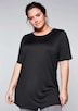Longshirt Funktionsshirt in Longform Kurzarm Uni Rundhalskragen