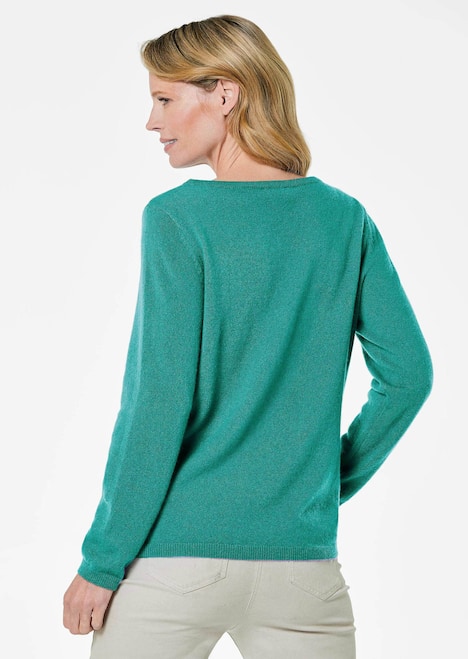Kaschmirpullover mit U-Boot Ausschnitt