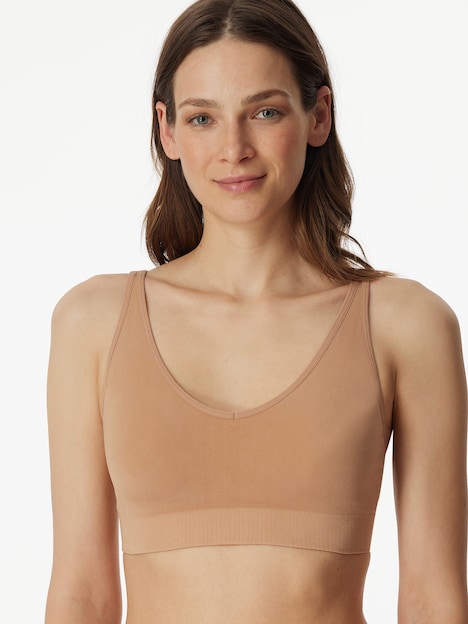 Schiesser Damen Bügelloser BH mit herausnehmbaren Pads - Classic Seamless - maple