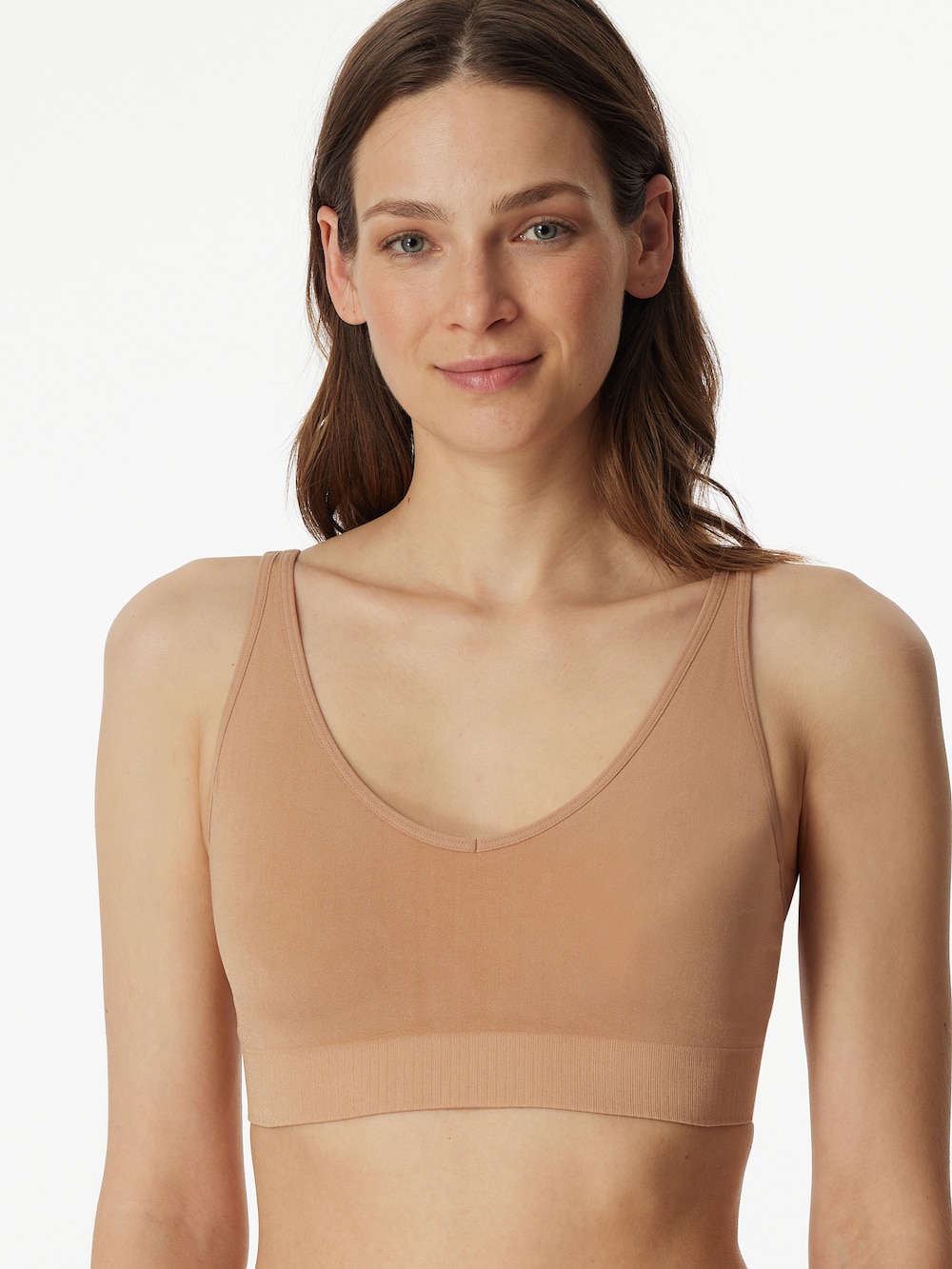 Schiesser Damen Bügelloser BH mit herausnehmbaren Pads - Classic Seamless - maple