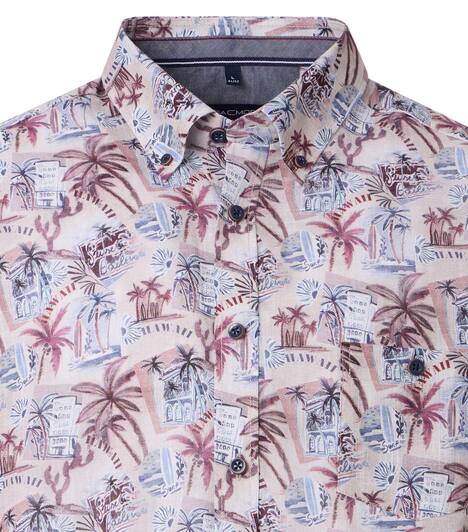Freizeithemd Kurzarm Print Casual Fit