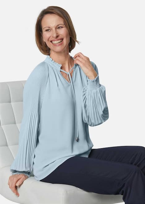 Bluse mit plissierten Ärmeln