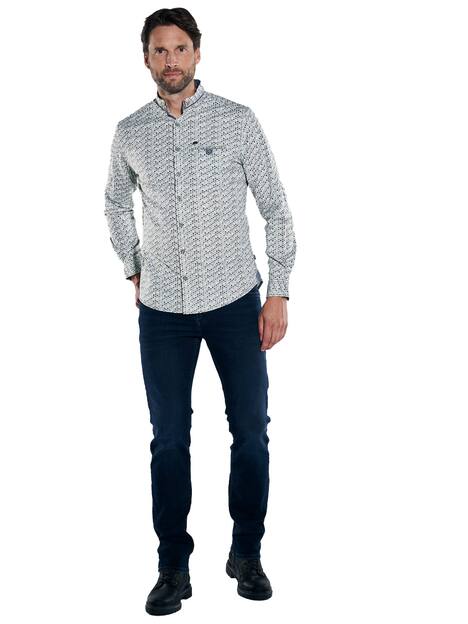 engbers Herren Langarm-Hemd gemustert , Gruen