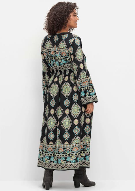 Maxikleid Langarm Sonstiges Muster