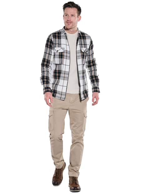 engbers Herren Overshirt kariert , Braunbeige