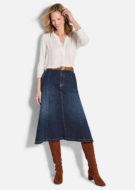 Bequemer Denim-Rock mit Formbund