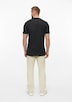 Baumwoll-T-Shirt mit Logo-Print und V-Neck