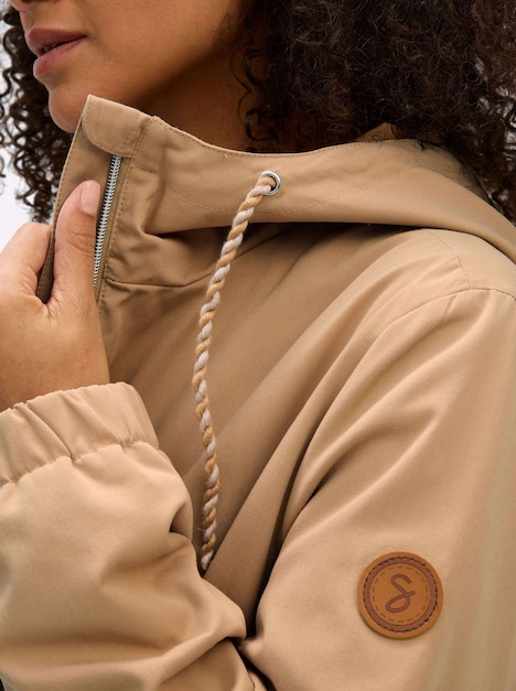Jacke Übergangsjacke in A-Linie Langarm Kapuzenkragen