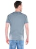 Herren Rundhals-T-Shirt mit Stickerei , Mittelblau